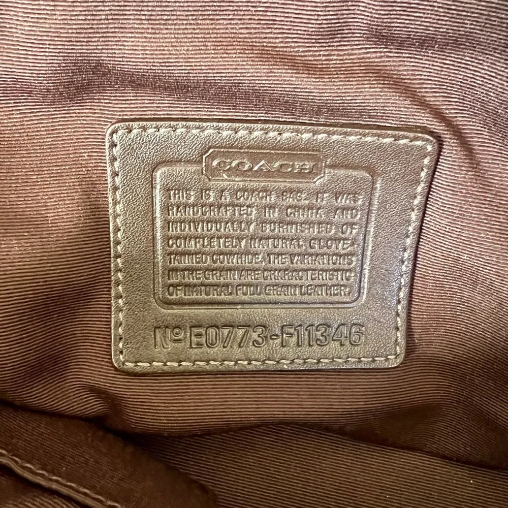 Coach Strip Brown & Tan Soft Leather Shoulder Bag